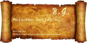 Melicher Gellén névjegykártya